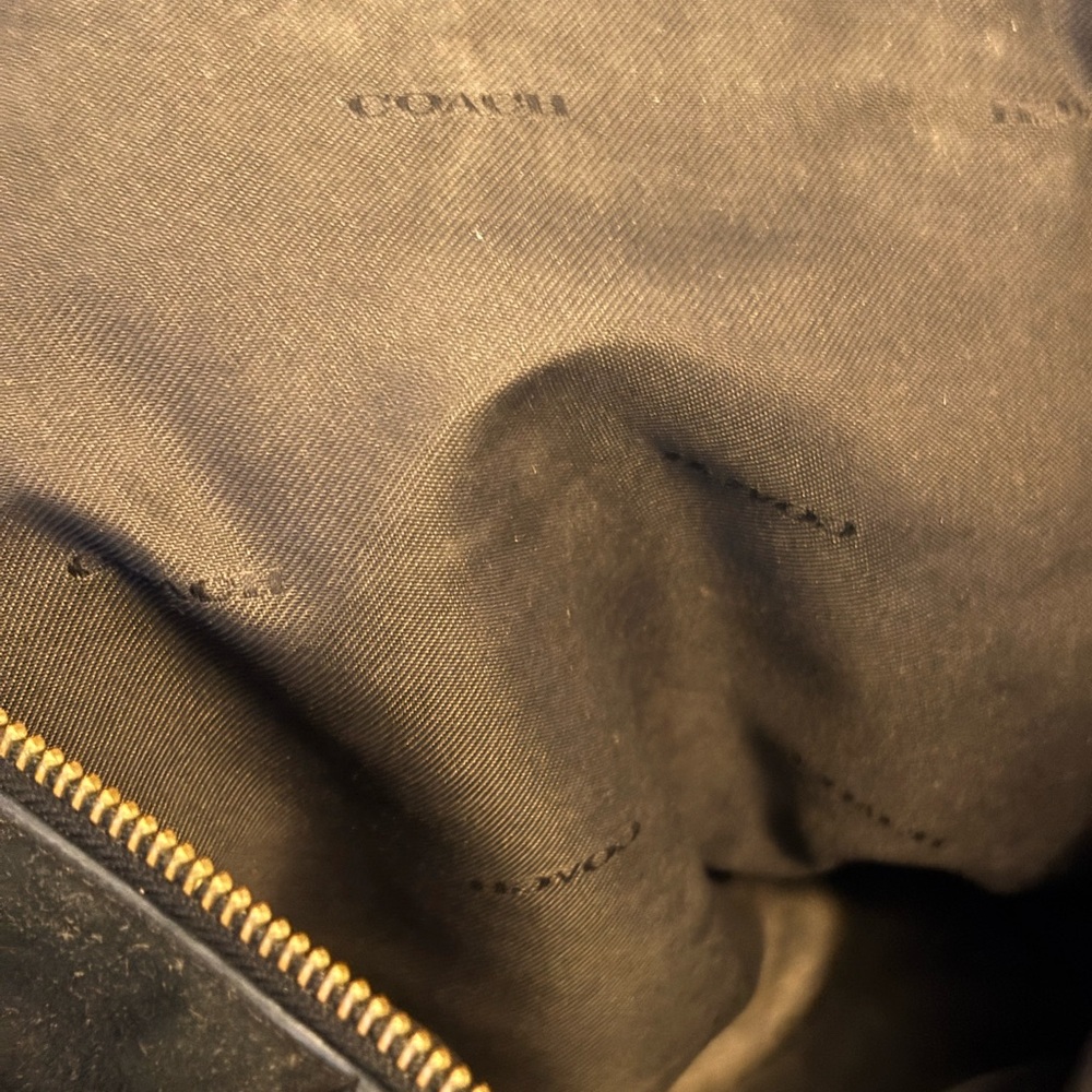 COACH Chain Prairie Black Pebbled Leather & Suede Satchel EUC - Picture 14 of 15